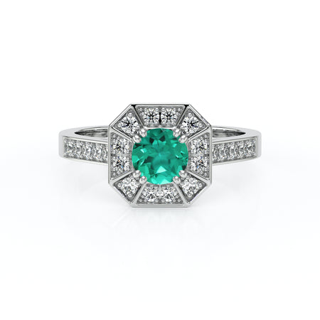 Bague entourage émeraude et diamant Coup de Foudre - 13