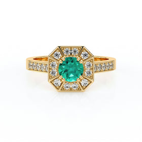 Bague entourage émeraude et diamant Coup de Foudre - 13