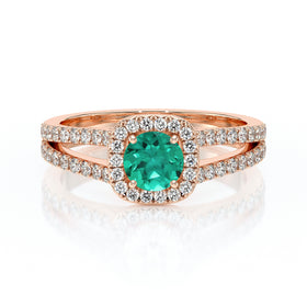 Bague entourage émeraude et diamant Coup de Foudre - 2