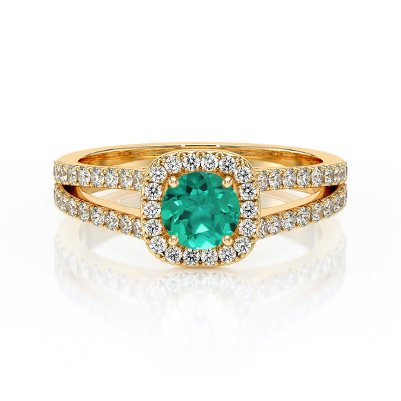 Bague entourage émeraude et diamant Coup de Foudre - 2