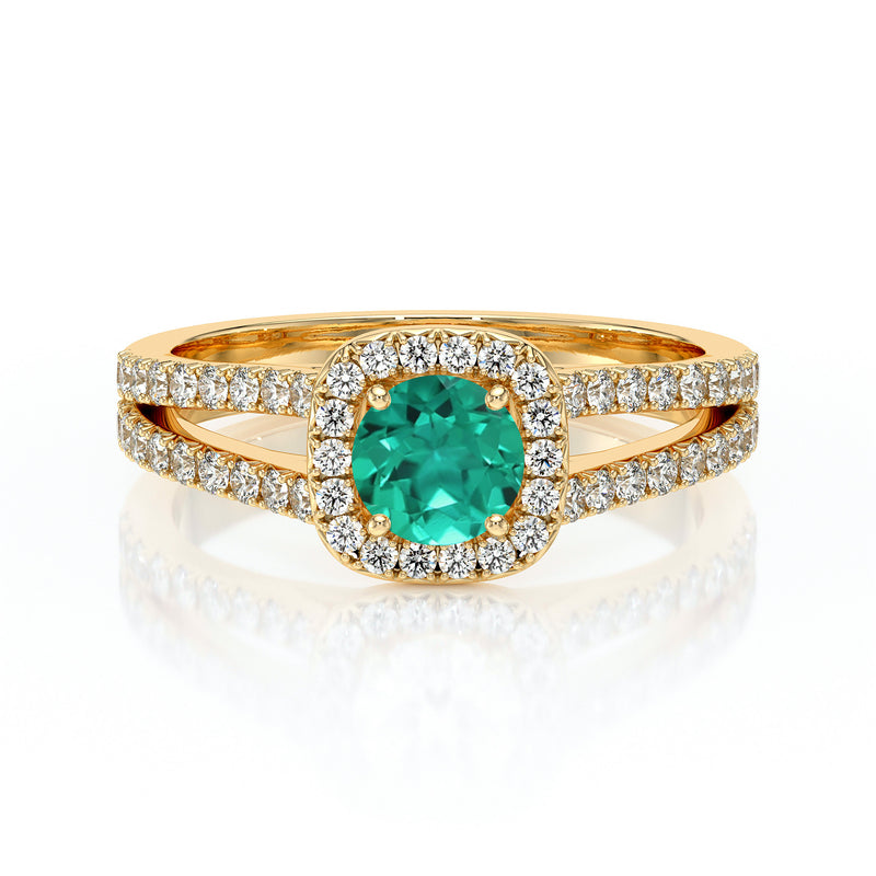 Bague entourage émeraude et diamant Coup de Foudre - 2