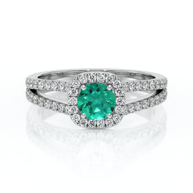 Bague entourage émeraude et diamant Coup de Foudre - 2