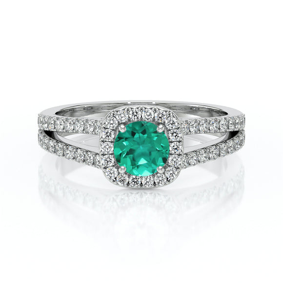 Bague entourage émeraude et diamant Coup de Foudre - 2
