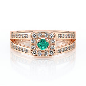 Bague entourage émeraude et diamant Coup de Foudre - 3