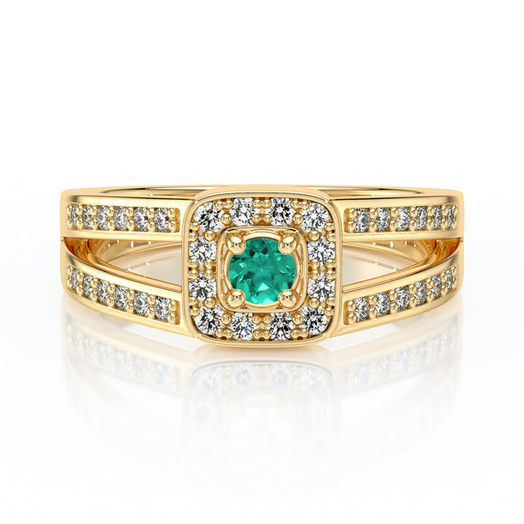 Bague entourage émeraude et diamant Coup de Foudre - 3