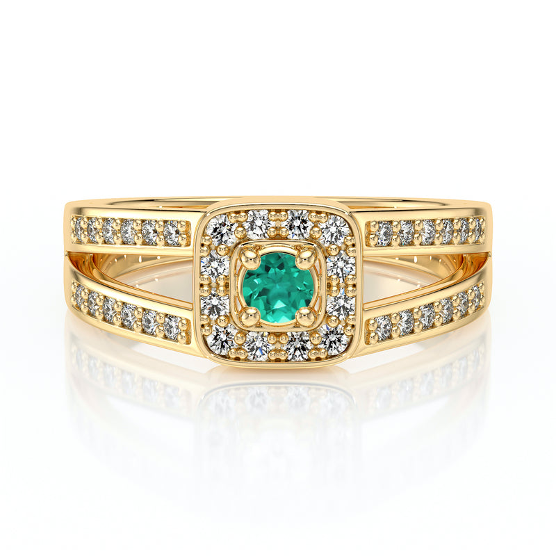 Bague entourage émeraude et diamant Coup de Foudre - 3