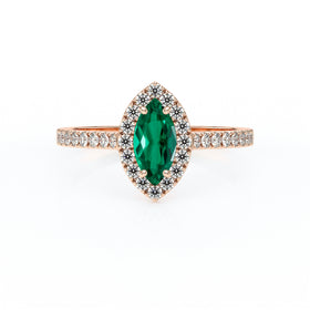 Bague entourage émeraude et diamant Promets Moi - 2