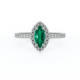 Bague entourage émeraude et diamant Promets Moi - 2