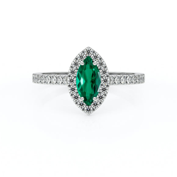 Bague entourage émeraude et diamant Promets Moi - 2