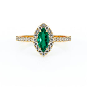 Bague entourage émeraude et diamant Promets Moi - 2