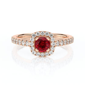 Bague entourage rubis et diamant Coup de Foudre - 1