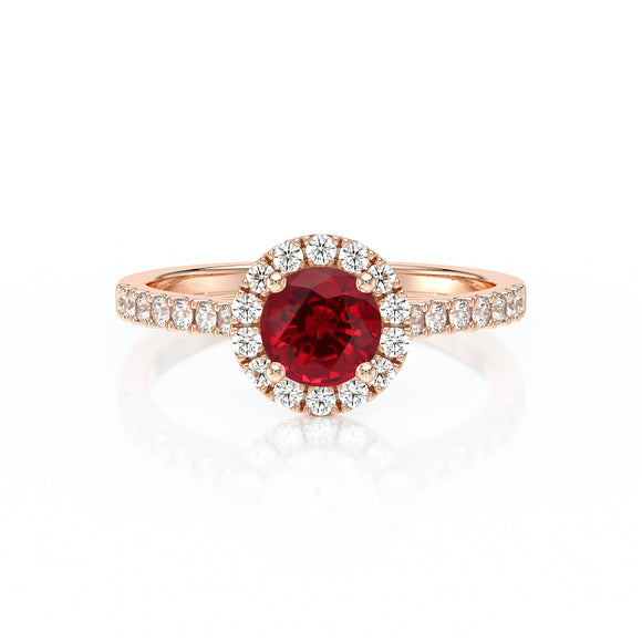 Bague entourage rubis diamant Coup de Foudre - 10