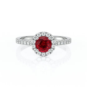 Bague entourage rubis diamant Coup de Foudre - 10