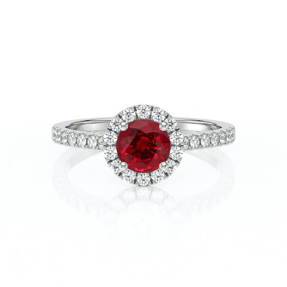 Bague entourage rubis diamant Coup de Foudre - 10