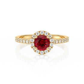 Bague entourage rubis diamant Coup de Foudre - 10
