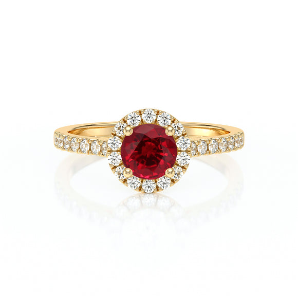 Bague entourage rubis diamant Coup de Foudre - 10
