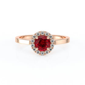 Bague entourage rubis diamant Coup de Foudre - 14