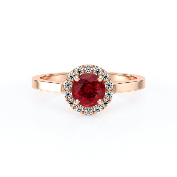 Bague entourage rubis diamant Coup de Foudre - 14