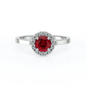 Bague entourage rubis diamant Coup de Foudre - 14