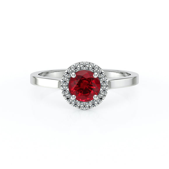 Bague entourage rubis diamant Coup de Foudre - 14