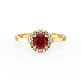 Bague entourage rubis diamant Coup de Foudre - 14