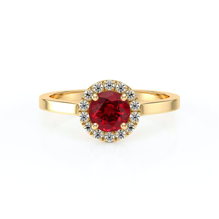 Bague entourage rubis diamant Coup de Foudre - 14