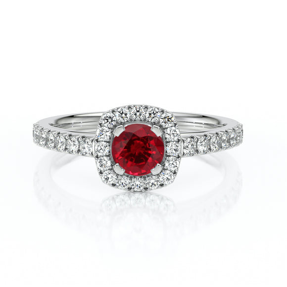 Bague entourage rubis et diamant Coup de Foudre - 1