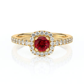 Bague entourage rubis et diamant Coup de Foudre - 1