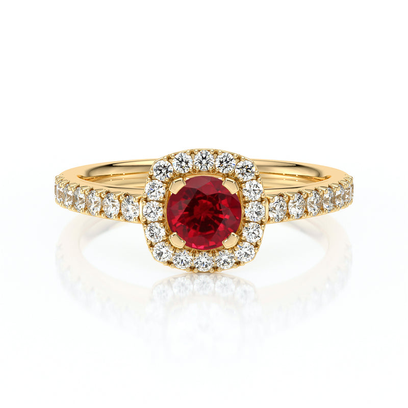 Bague entourage rubis et diamant Coup de Foudre - 1