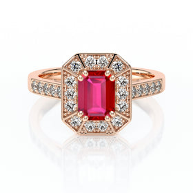 Bague entourage rubis et diamant Coup de Foudre - 6