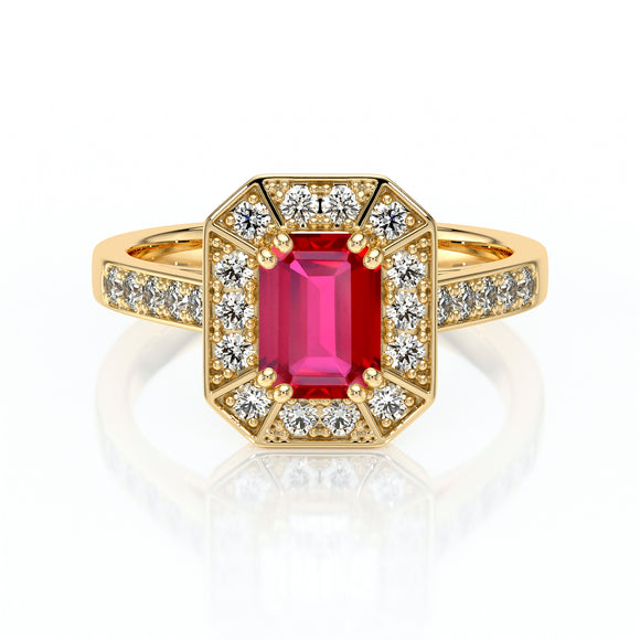 Bague entourage rubis et diamant Coup de Foudre - 6