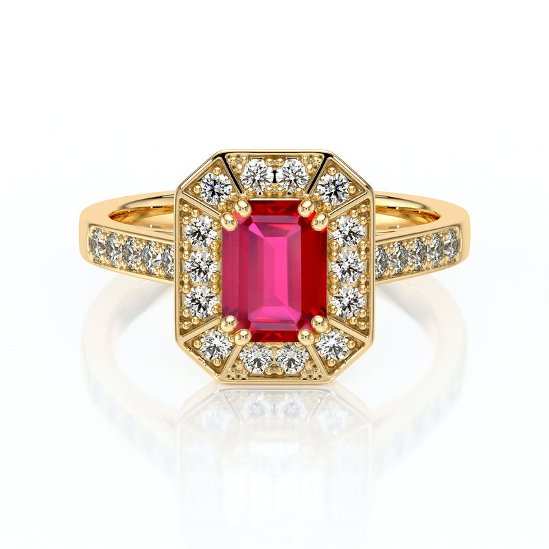 Bague entourage rubis et diamant Coup de Foudre - 6