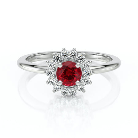Bague entourage rubis et diamant Coup de Foudre - 4
