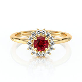 Bague entourage rubis et diamant Coup de Foudre - 4