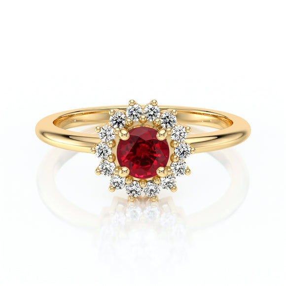 Bague entourage rubis et diamant Coup de Foudre - 4