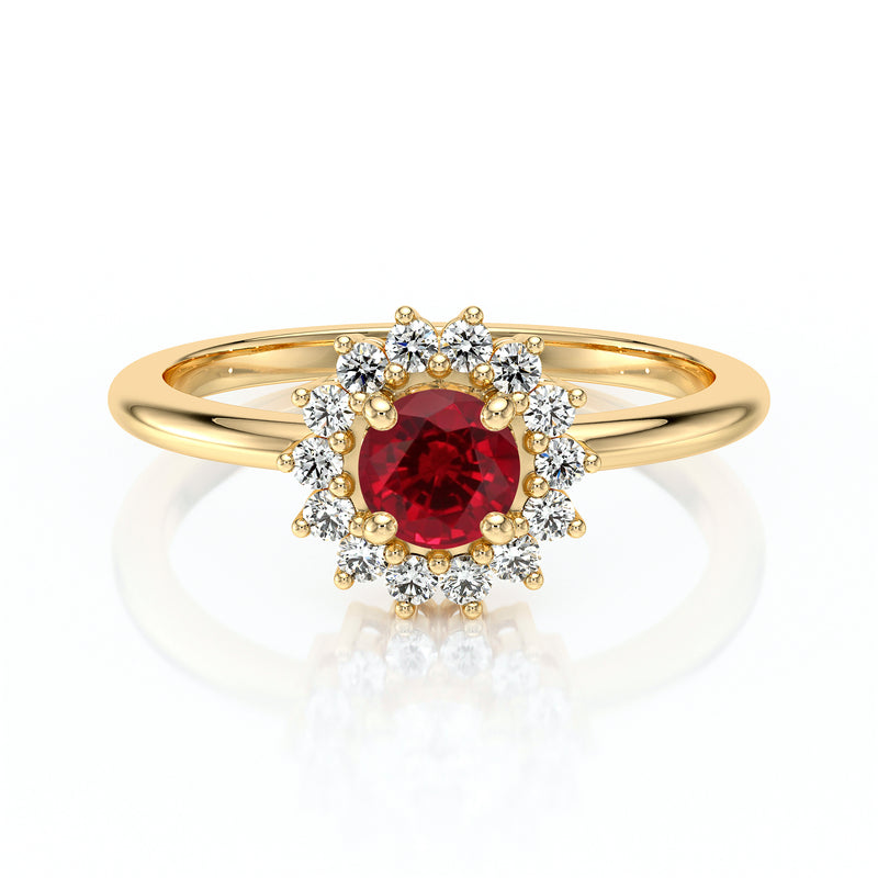 Bague entourage rubis et diamant Coup de Foudre - 4