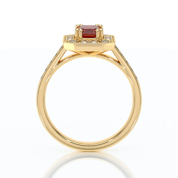 Bague entourage rubis et diamant Coup de Foudre - 6