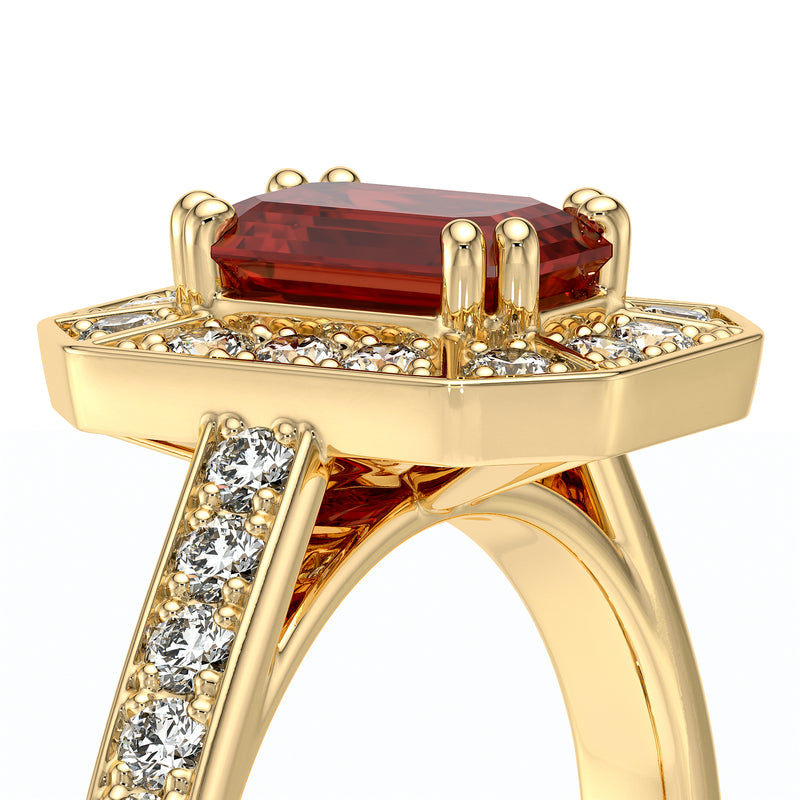 Bague entourage rubis et diamant Coup de Foudre - 6