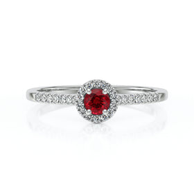 Bague entourage rubis et diamant Pour la Vie - 1