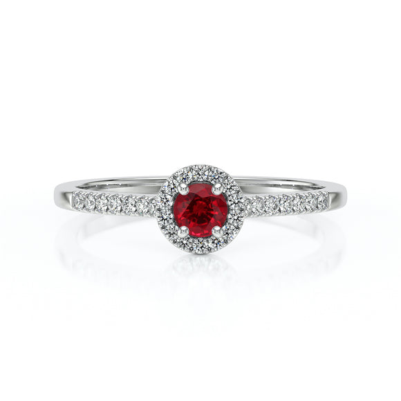 Bague entourage rubis et diamant Pour la Vie - 1