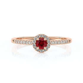 Bague entourage rubis et diamant Pour la Vie - 1