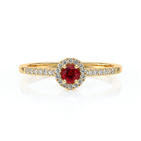 Bague entourage rubis et diamant Pour la Vie - 1