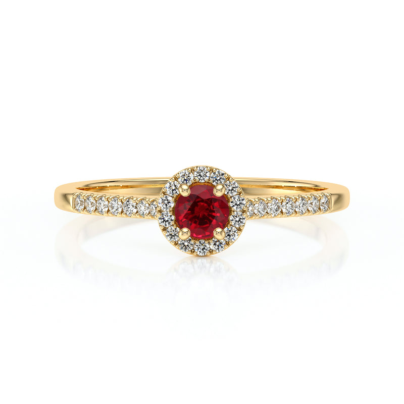 Bague entourage rubis et diamant Pour la Vie - 1