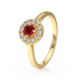 Bague entourage rubis et diamant Pour la Vie - 2