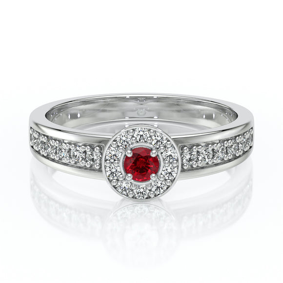 Bague entourage rubis et diamant Pour la Vie - 3