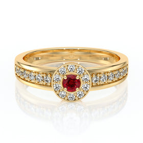 Bague entourage rubis et diamant Pour la Vie - 3