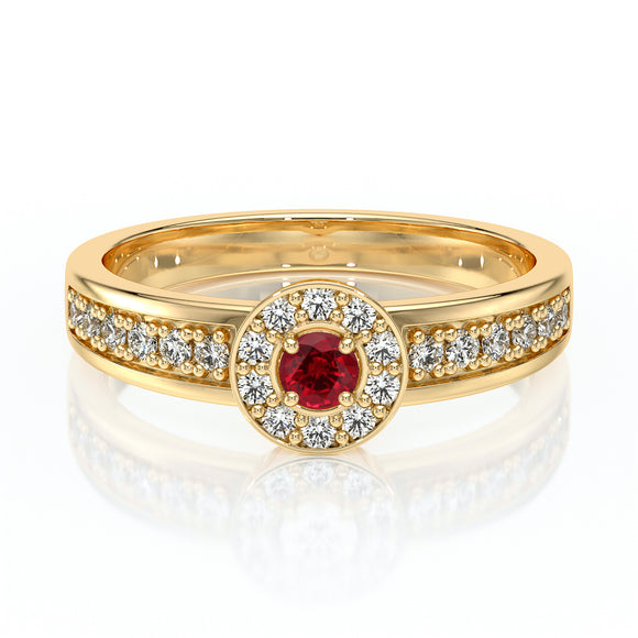 Bague entourage rubis et diamant Pour la Vie - 3