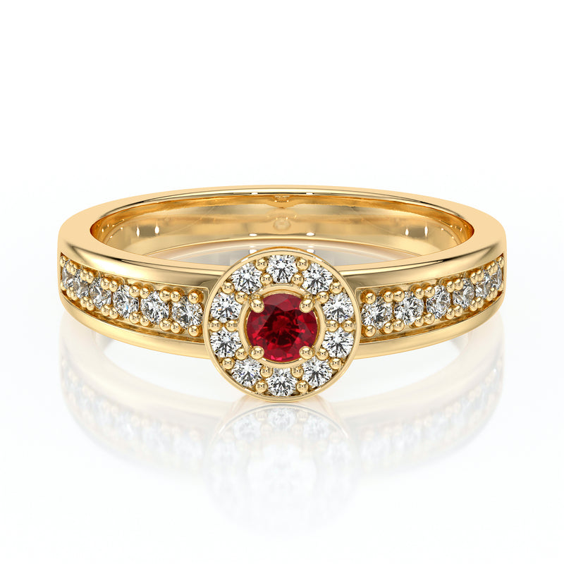 Bague entourage rubis et diamant Pour la Vie - 3