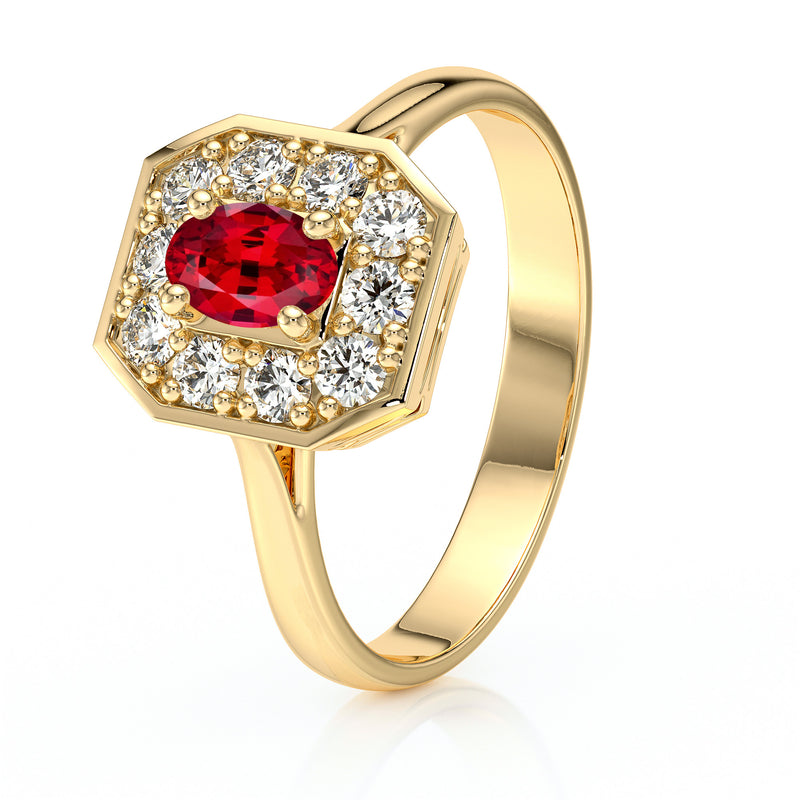 Bague entourage rubis et diamant Pour la Vie - 5