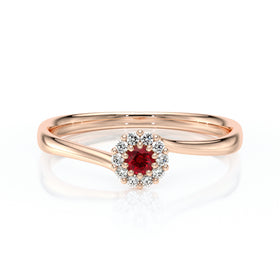 Bague entourage rubis et diamant Pour la Vie - 6